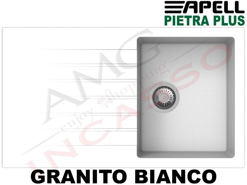 Lavello Cucina New Pietra Plus 1 Vasca cm.86X50 Fragranite Bianco