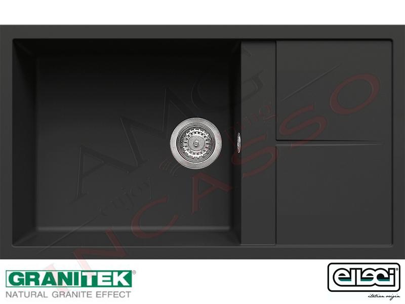 Lavello Elleci Unico 410 LGU41040 86X50 1 Vasca + Gocc. Granitek Matt® G40 Nero