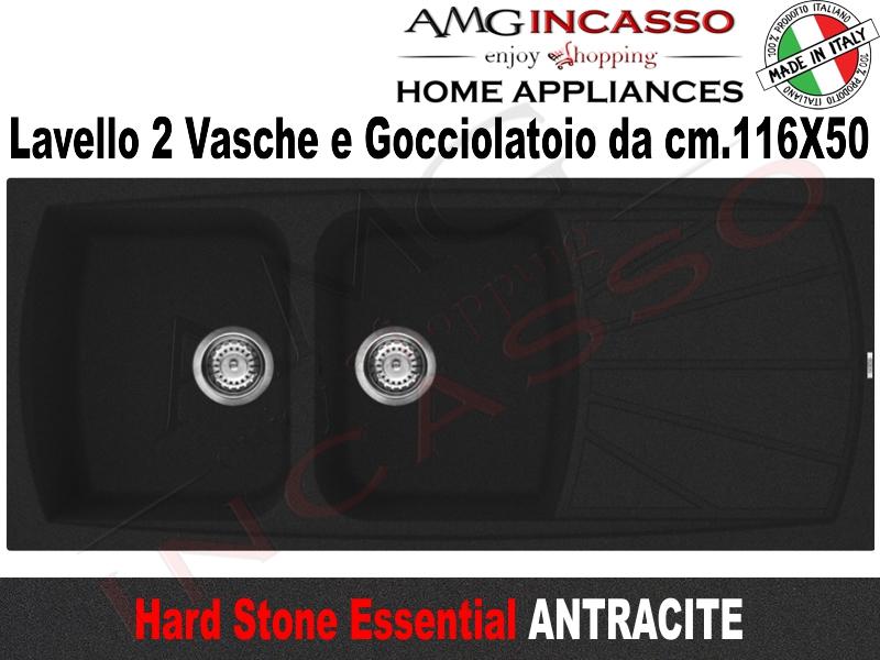Lavello Cucina Essential 2 Vasche cm.116X50 Fragranite Antracite