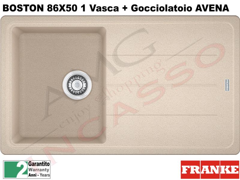 Lavello Franke BFG611-86 9899879 Boston 86 X 50 1 V + Gocc. Avena