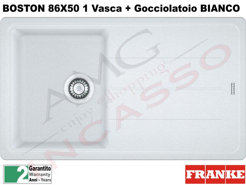 Lavello Franke BFG611-86 9899877 Boston 86 X 50 1 V + Gocc. Bianco