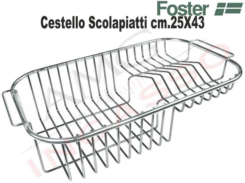 Cestello Scolapiatti Foster Acciaio Inox cm.25x43