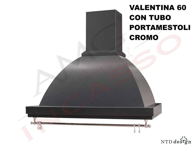 Cappa Rustica Cucina Valentina cm. 60 Antracite da 500 m³/h Classe D