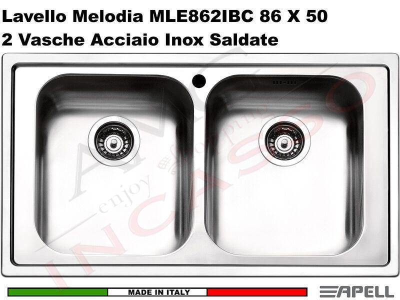 Lavello Apell Melodia 86X50 2 Vasche Acciaio