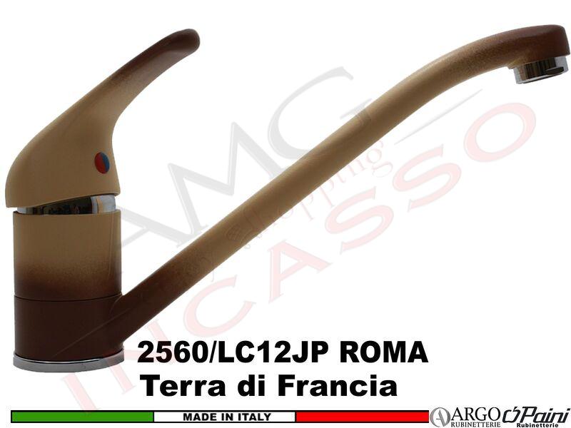 Rubinetto Miscelatore Italiano Argo 2560/LC12JP Roma Canna Bass Terra di Francia