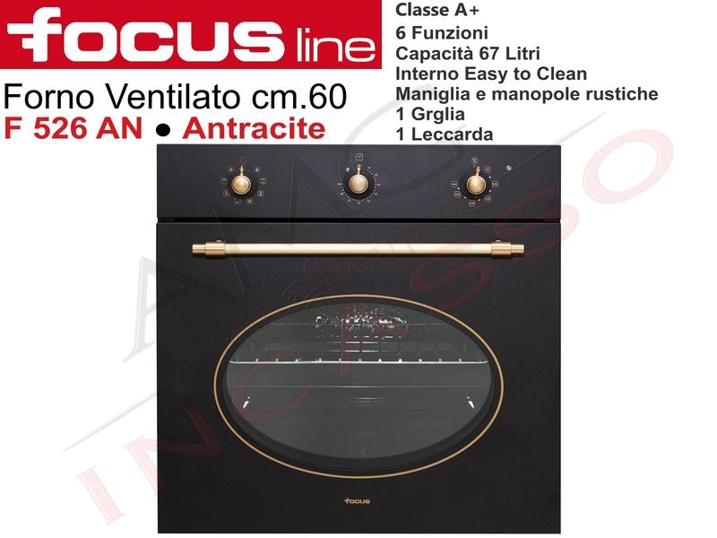 Forno Cucina Elettrico Ventilato Rustic Line cm.60 Classe A+ Antracite 6 Funzioni