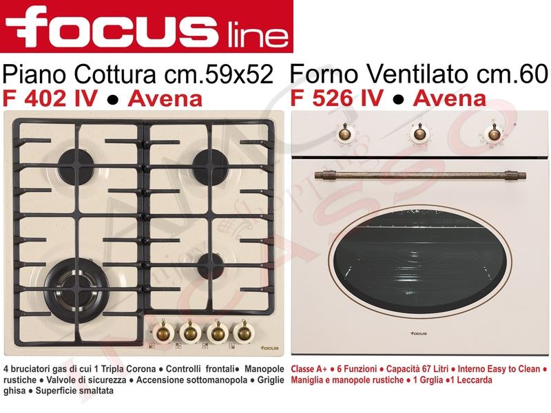 Pacchetto Rustic Avena: Piano Cottura cm. 60 e Forno Ventilato