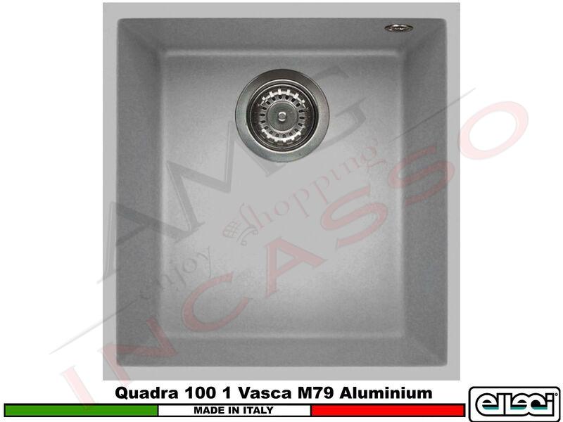 Lavello Quadra 100 Sottotop 38X44 1 Vasca Granitek Metal® M79 Aluminium