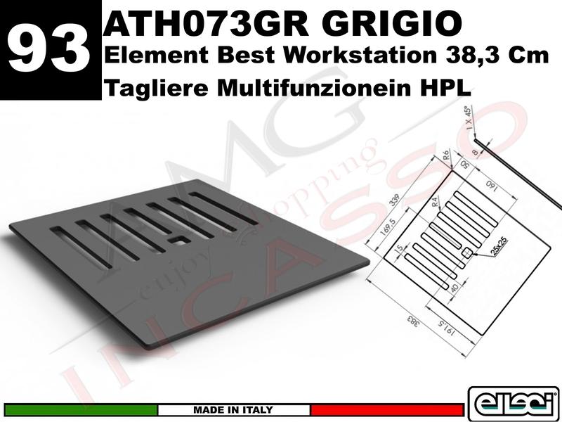 Accessorio 93 ATH073GR Element Tagliere in HPL Best WorkStation Grigio