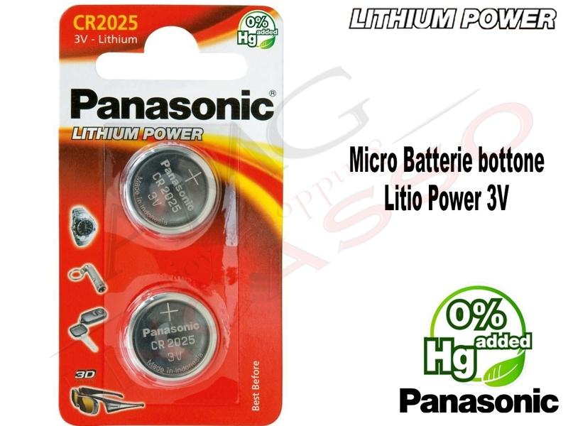 2 Micro Batterie CR-2025EL Bottone 3 V Litio Pawer Panasonic