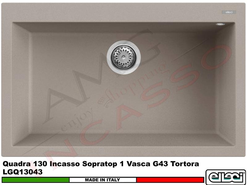 Lavello Quadra 130 79 X 50 1 Vasca Granitek Matt® G43 Tortora