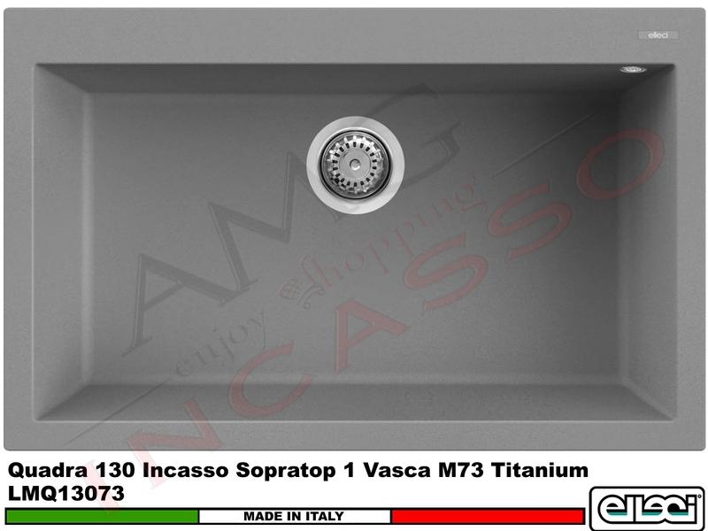 Lavello Quadra 130 79 X 50 1 Vasca Granitek Metal® M73 Titanium