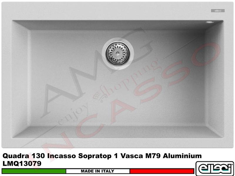 Lavello Quadra 130 79 X 50 1 Vasca Granitek Metal® M79 Aluminium