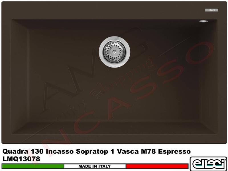 Lavello Quadra 130 79 X 50 1 Vasca Granitek Metal® M78 Espresso