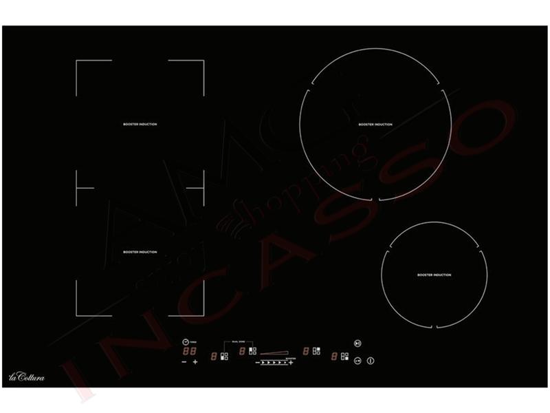 Piano Cottura Induzione cm. 77 Pure Line 4 Zone Cottura con Booster e 9 Livelli Potenza
