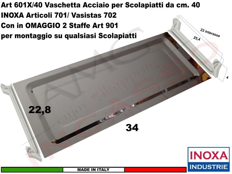 Vaschetta Raccogligocce Standard Tutti Scolapiatti Acciaio Inox 18/10 Art  601X