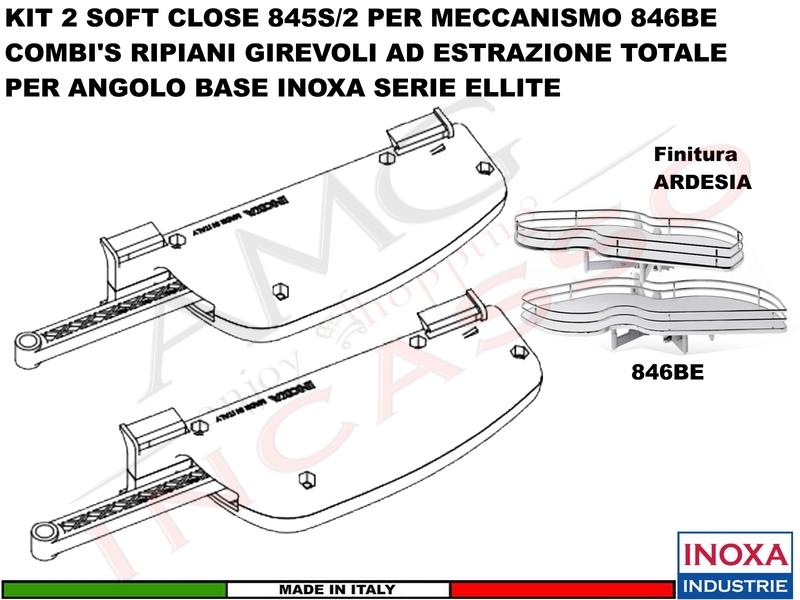 Kit 2 Soft Close 846S/2 Per Meccanismo 846BEY Combi'S INOXA ELLITE Ardesia