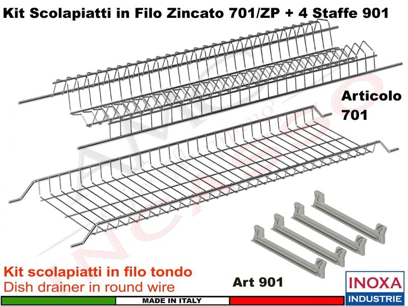 Scolapiatti Zincato Grigio Incasso Pensile 80 701/80ZGP1 + 4 Staffe Art 901