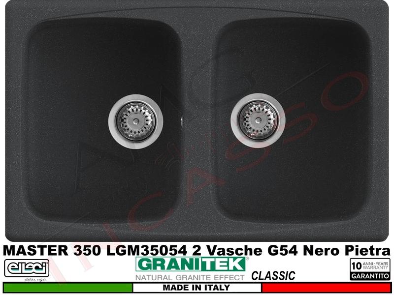Lavello  Master 350 LGM35054 79X50 2 vasche Granitek G54 Nero