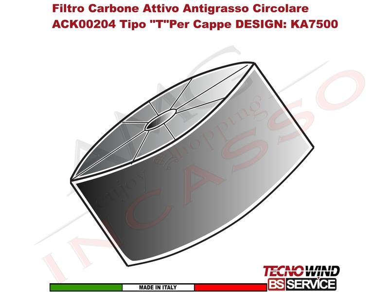 KIT 10 Filtri Carbone Attivo Antigrasso CircolareACK00204 Tipo "T"