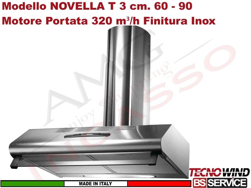 Cappa Sotto Pensile 60 NOVELLA T 3 K002R0656 + Camino Motore 220 m³/h Classe C