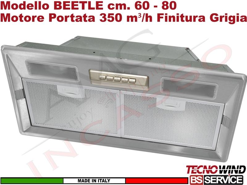 Cappa Gruppo Incasso 80 Dentro Pensile BEETLE K117R0106 Motore 350 m³/h Classe C