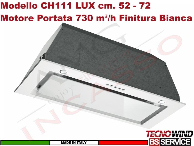 Cappa Incasso 52 Dentro Pensile CH111 LUX WHITE K137I0032 Bianco Motore 730 m³/h