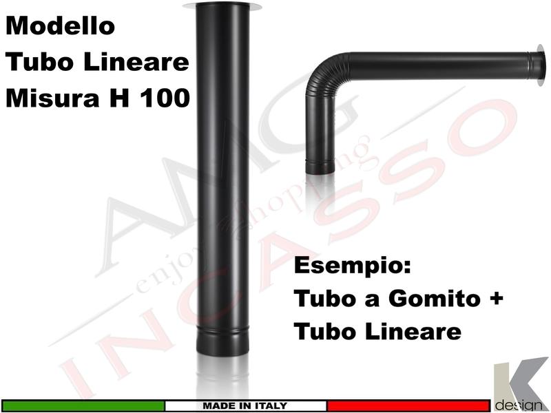 Tubo Lineare x cappa mod.K 114-W / K 115 / K 125 / k114 Isola - NERO LAVAGNA