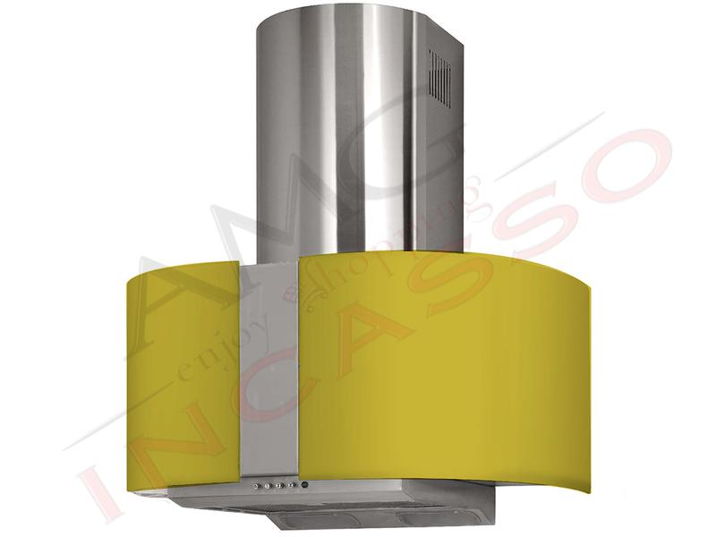 Cappa Cucina Dome cm. 76 Senape / Inox da 500 m³/h Classe D