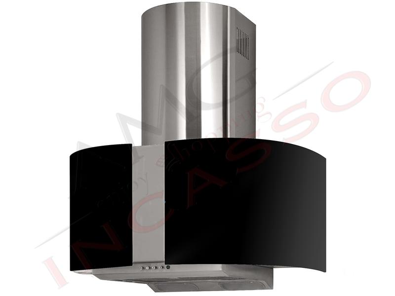 Cappa Cucina Dome cm. 76 Nero / Inox da 500 m³/h Classe D