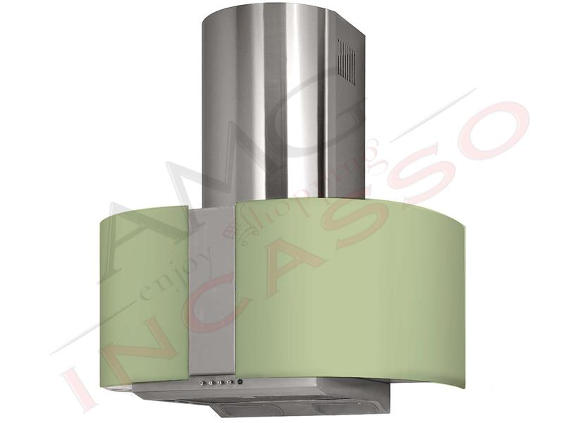 Cappa Cucina Dome cm. 76 Verde / Inox da 500 m³/h Classe D