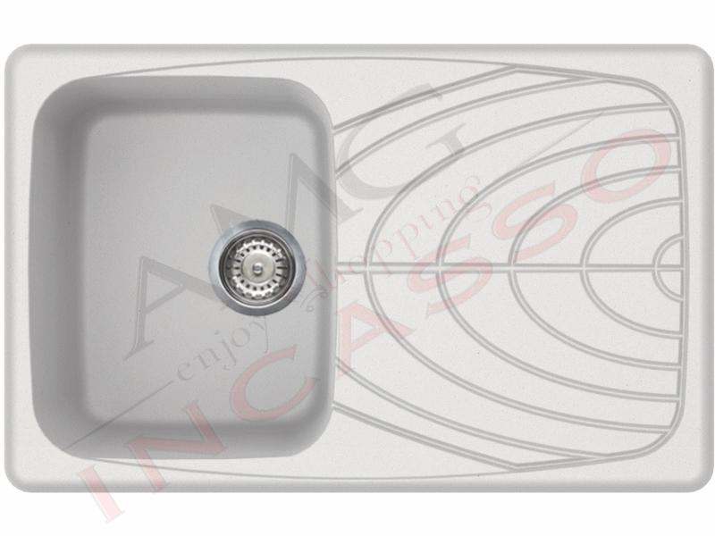 Lavello  Master 300 LGM30068 79X50 1 vasca con gocciolatoio Granitek G68 Bianco Titano