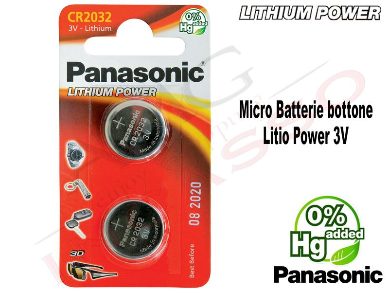 2 Micro Batterie CR-2032EL Bottone 3 V Litio Power Panasonic