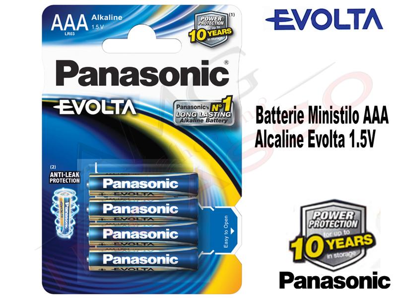 4 Batterie LR03EGE Ministilo AAA 1,5 V Alcaline Evolta Panasonic