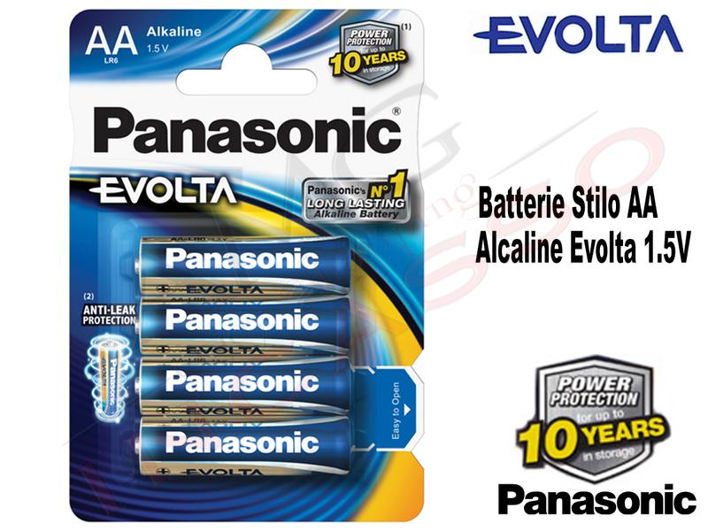 4 Batterie LR6EGE Stilo AA 1,5V Alcalina Giocattoli Evolta Panasonic