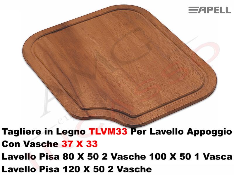 Accessorio Apell TLVM33 Tagliere in Legno per Vasca 33X37