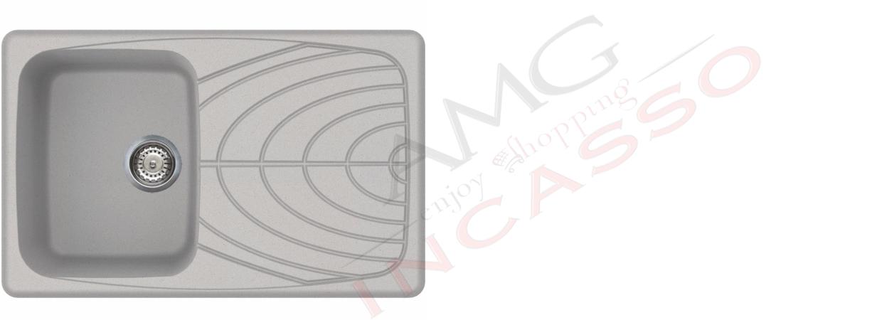 Lavello Master 300 LMM30079 79X50 1 vasca con gocciolatoio Metaltek M79 Aluminium