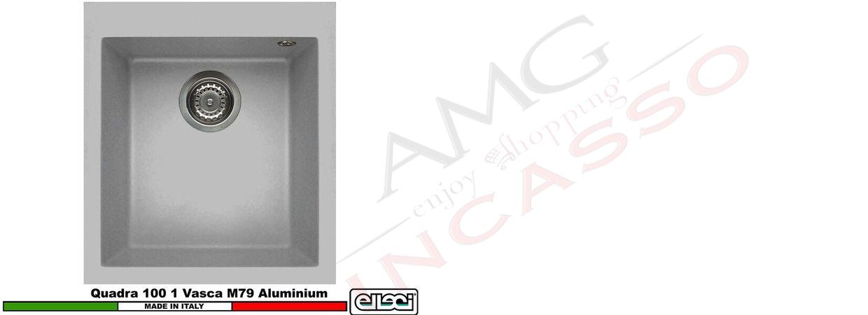 Lavello Quadra 100 41X50 1 Vasca Granitek Metal® M79 Aluminium